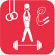 icon crossfit weiss auf rot 250px