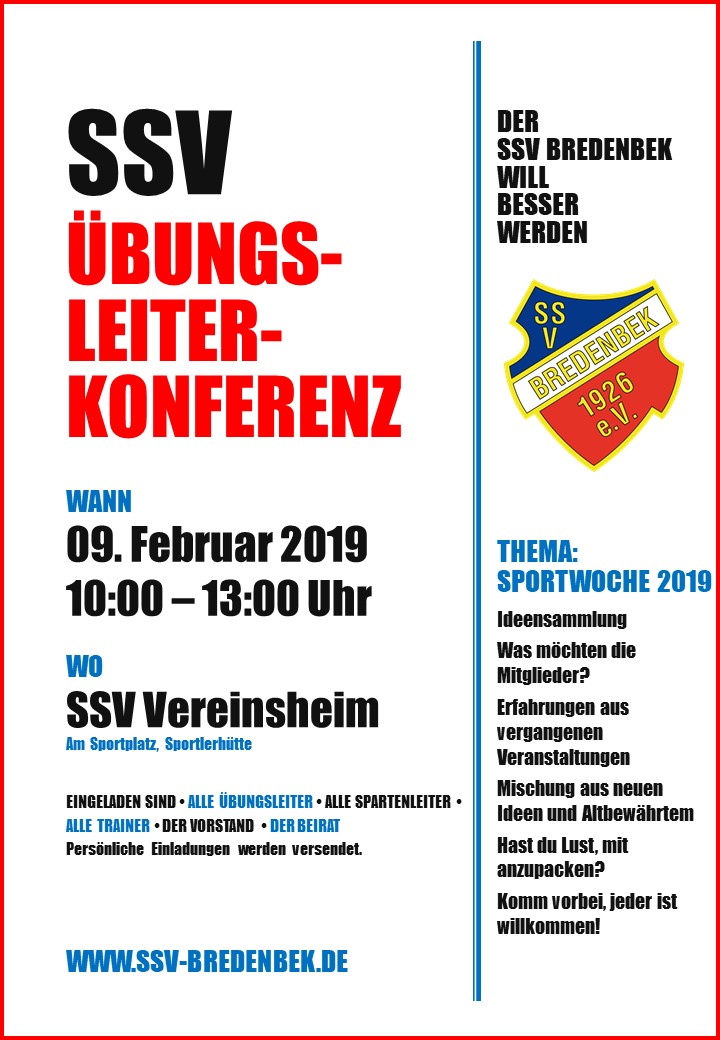 Übungsleiterkonferenz Thema Sportwoche 2019